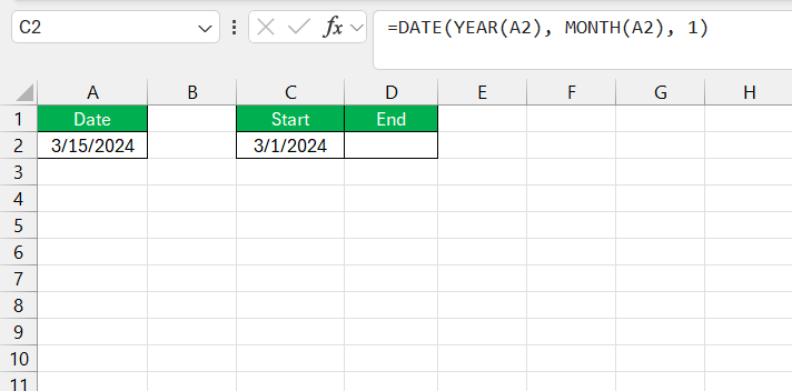 How Many Weeks in a Month in Excel