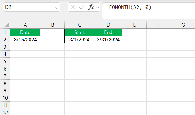 How Many Weeks in a Month in Excel