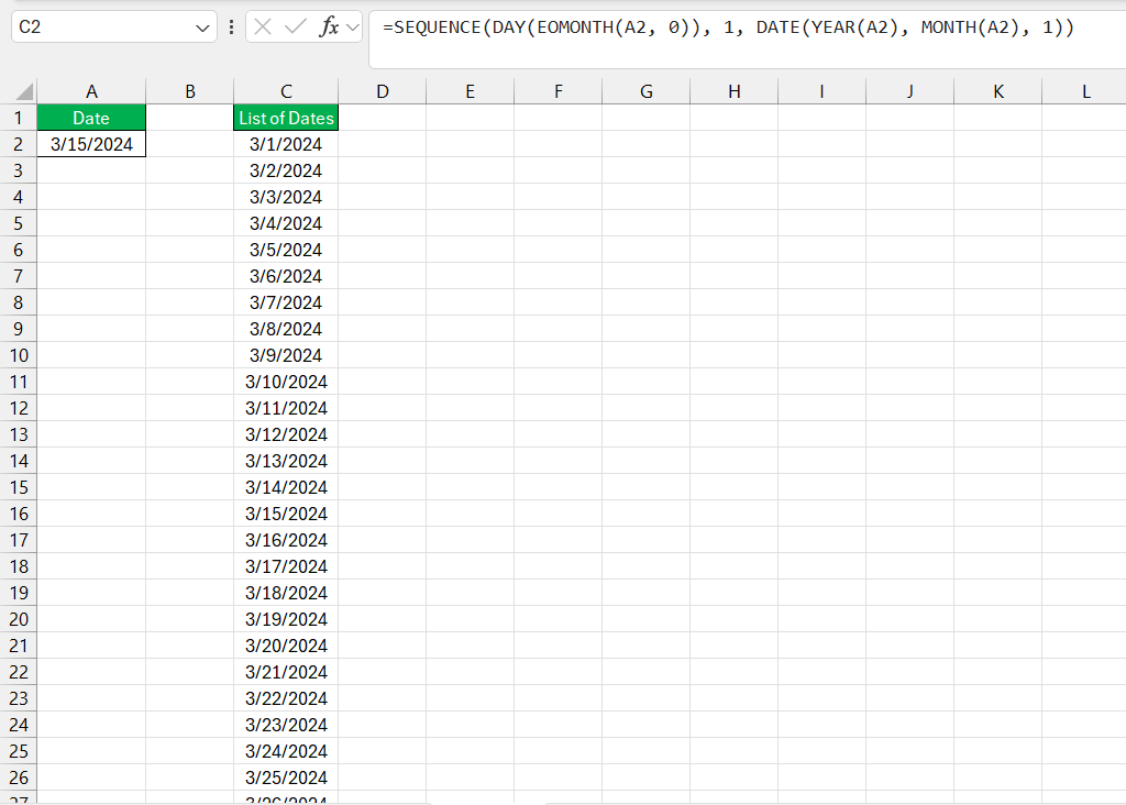How Many Weeks in a Month in Excel