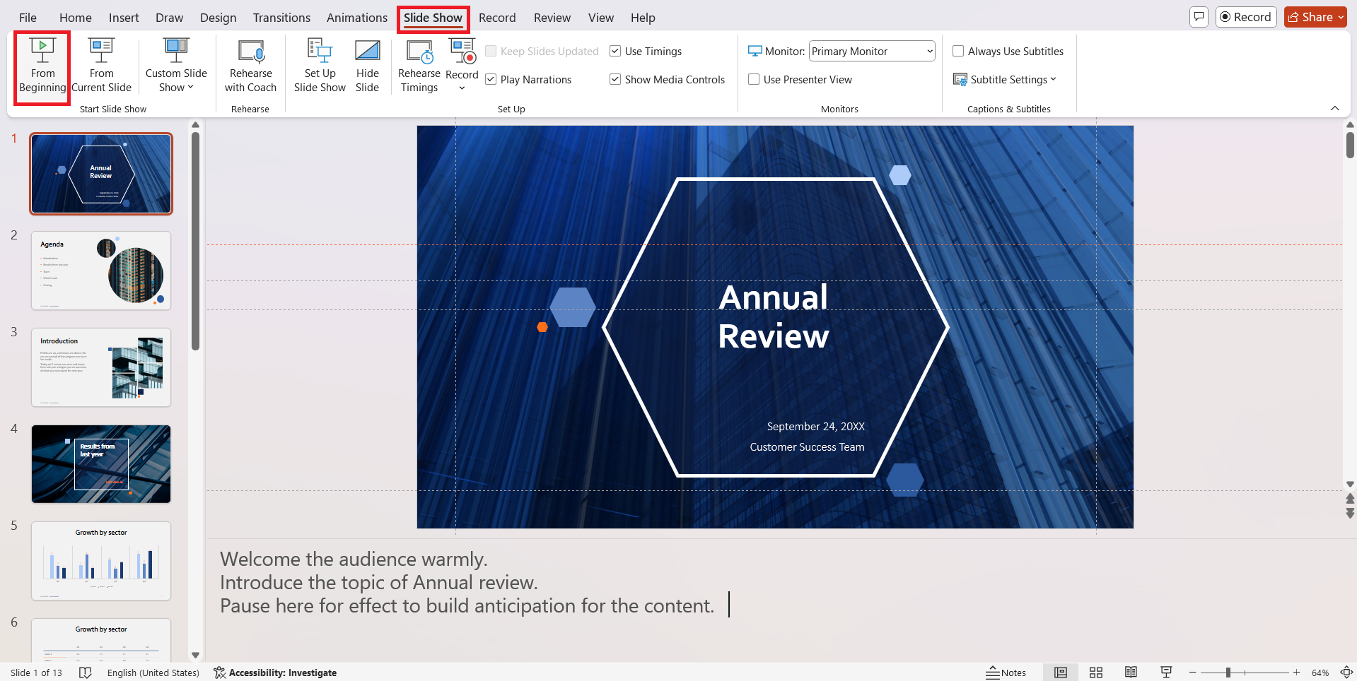 View Notes in PowerPoint Slides