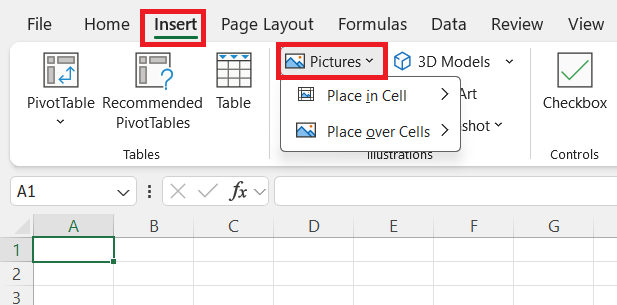 Insert Image in Cell in Excel