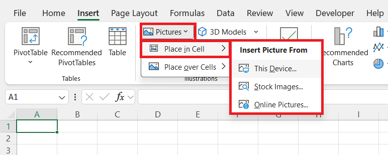 Insert Image in Cell in Excel