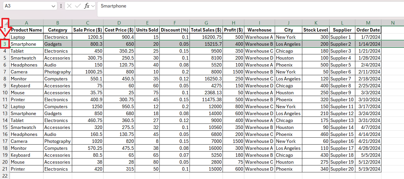 Select All Cells in Excel
