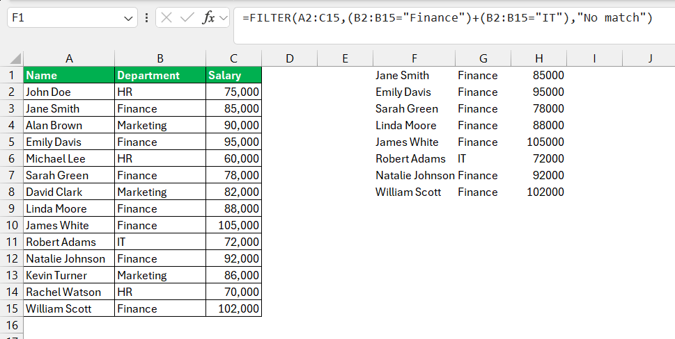 excel filter function multiple criteria