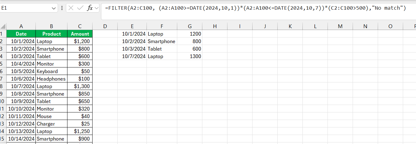 excel filter function multiple criteria