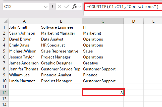 Count If Cells Contains Text in Excel