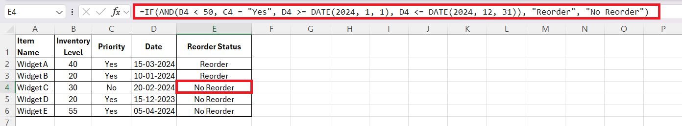 IF Formula in Excel with 3 Conditions