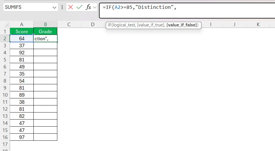 IF Formula in Excel with 3 Conditions