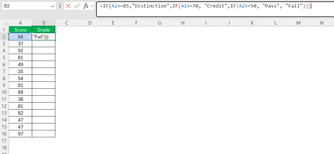 IF Formula in Excel with 3 Conditions