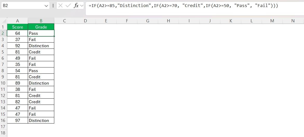 IF Formula in Excel with 3 Conditions