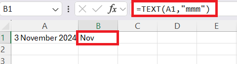 Abbreviate Month in Excel