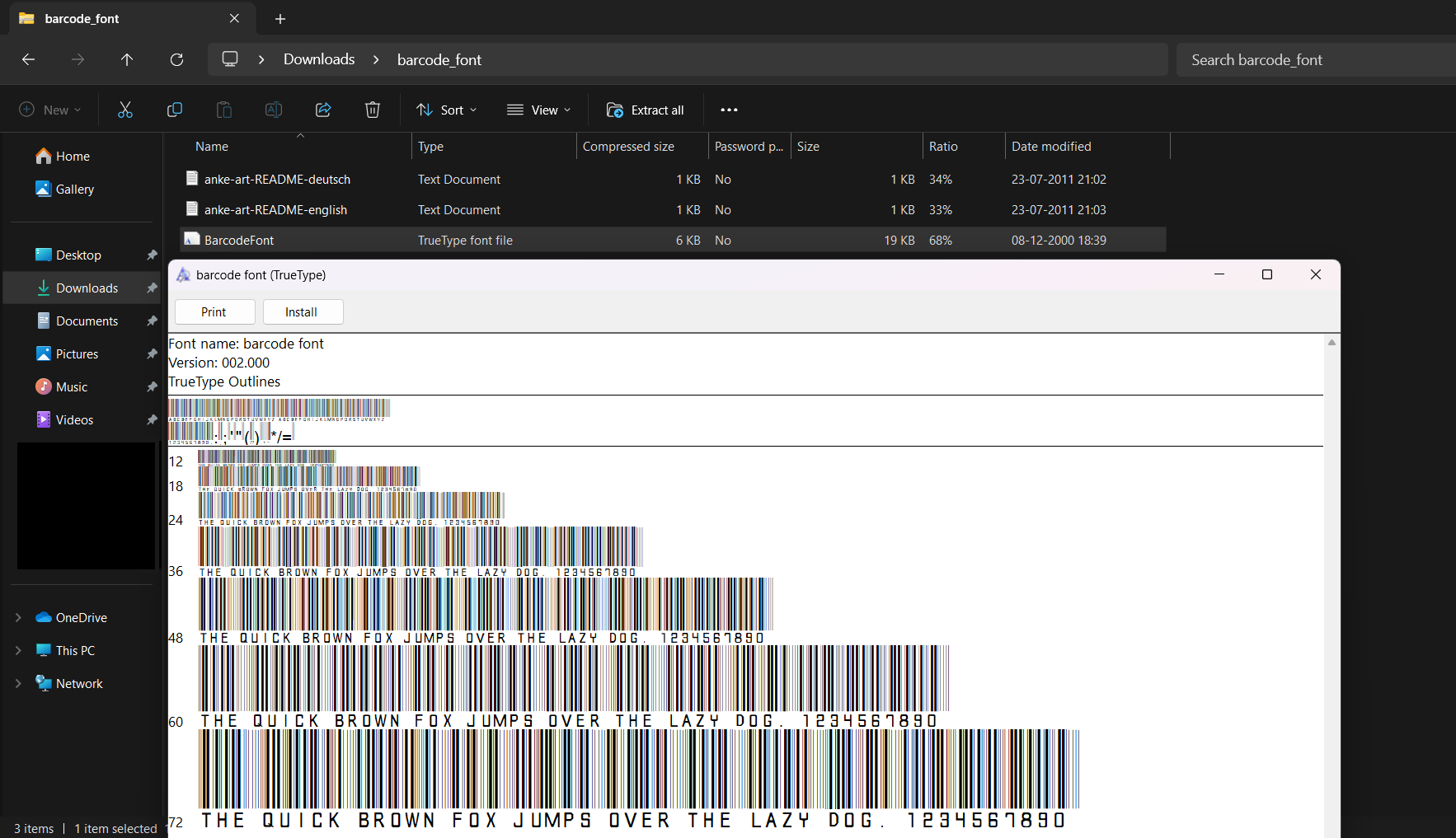 Barcode Font in Excel