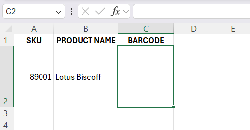 Barcode Font in Excel