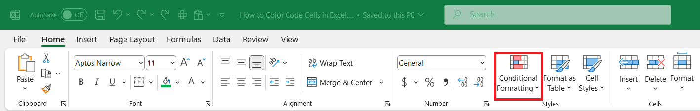 How to Color Code Cells in Excel