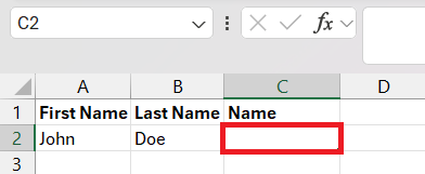 Combine Two Columns in Excel