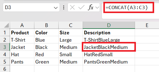 Combine Two Columns in Excel