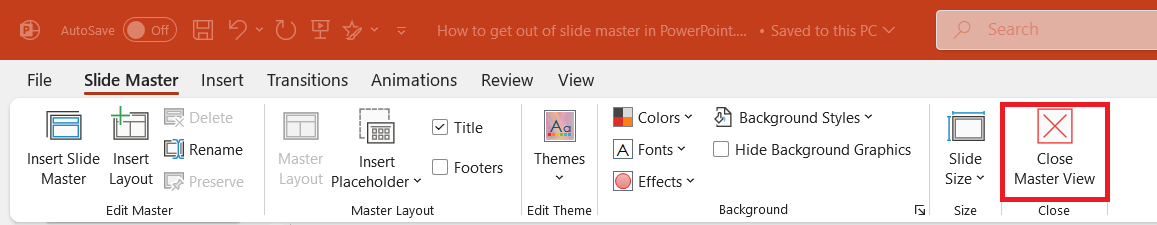 Get out of Slide Master in PowerPoint