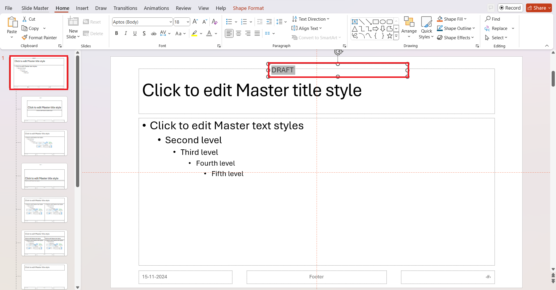 Draft Watermark in PowerPoint