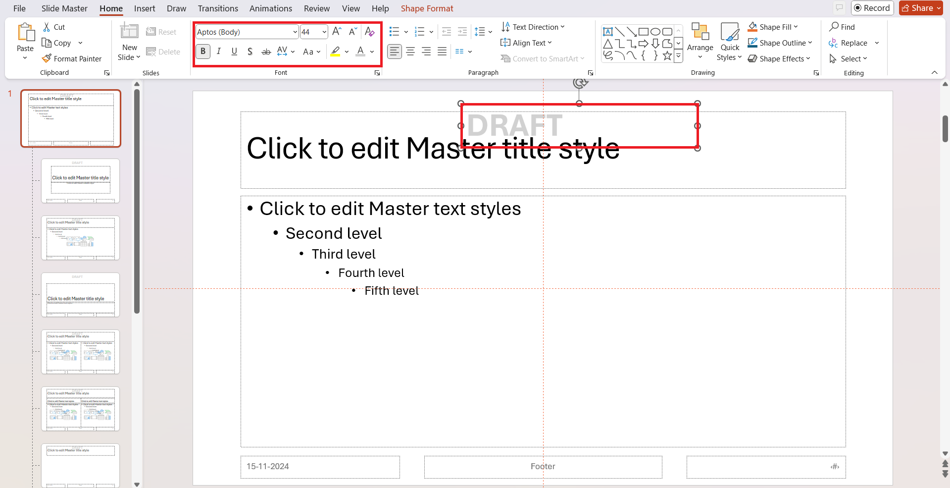 Draft Watermark in PowerPoint