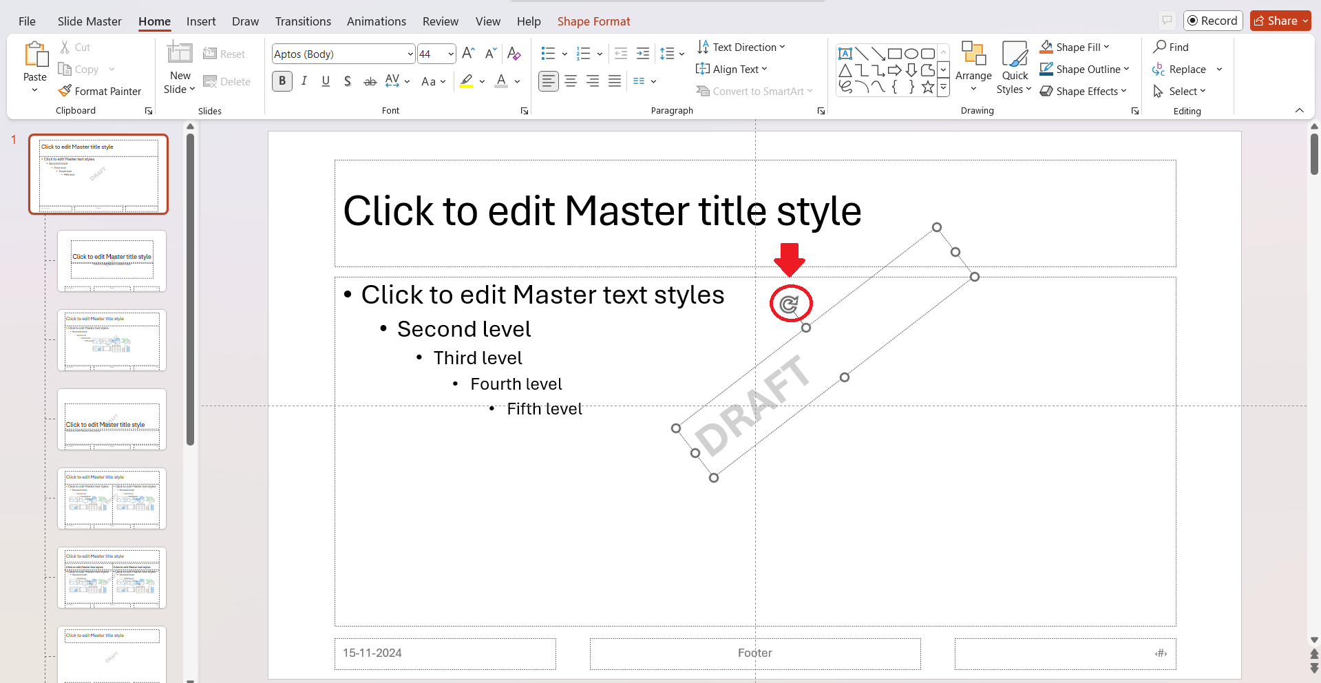Draft Watermark in PowerPoint