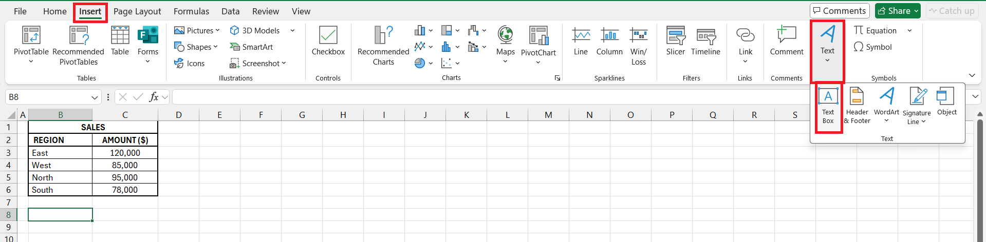 How to Insert Text Box in Excel