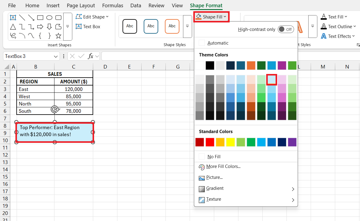 How to Insert Text Box in Excel