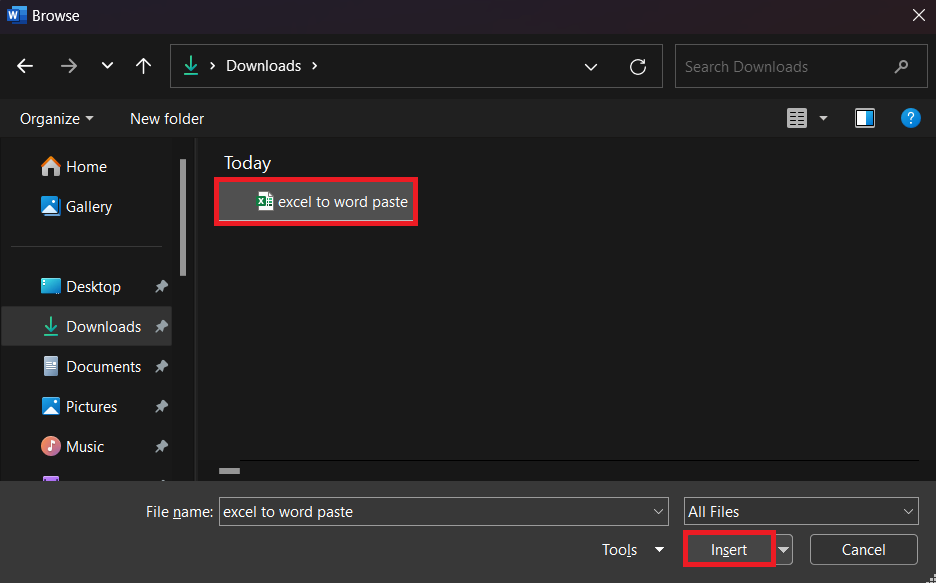 convert excel to word