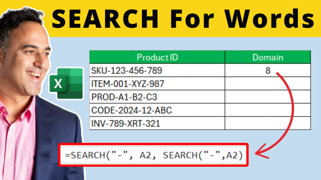 Search for a word in excel