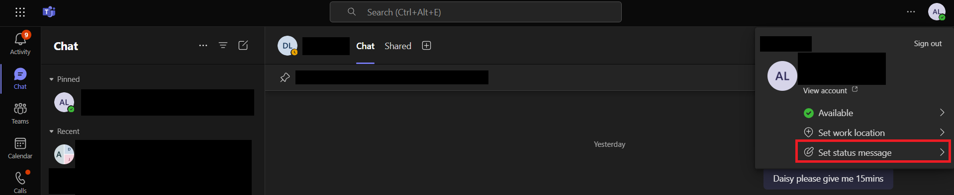 How to Set Out of Office Status in Microsoft Teams