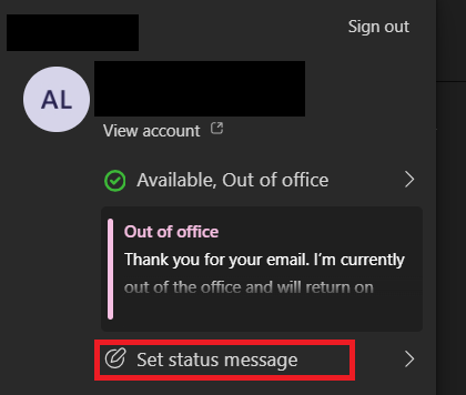 How to Set Out of Office Status in Microsoft Teams