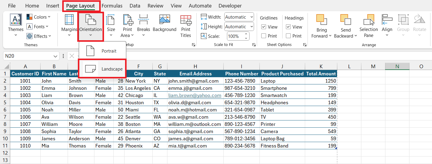 How to Print an Excel Spreadsheet