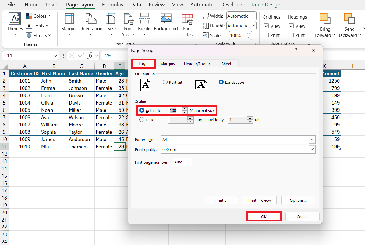 How to Print an Excel Spreadsheet
