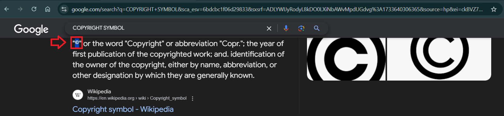 Insert Copyright Symbol in Excel