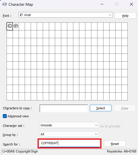 Insert Copyright Symbol in Excel