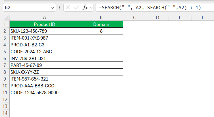 Search for a Word in Excel