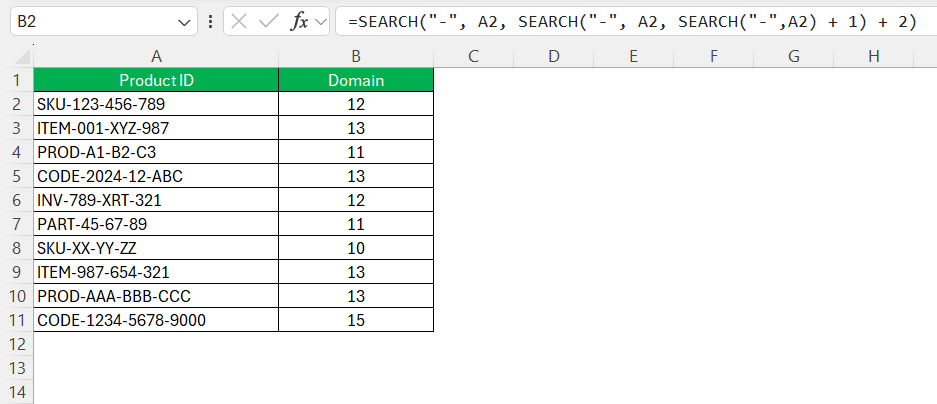 Search for a Word in Excel