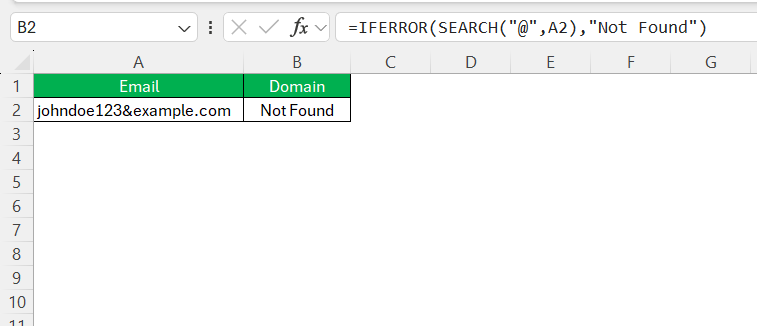 Search for a Word in Excel