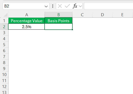 Basis Point Calculator in Excel