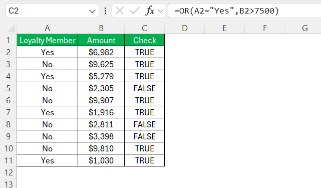 AND, OR, XOR, and NOT Functions in Excel