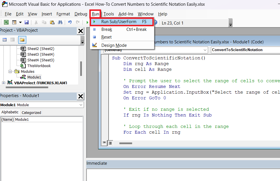 Convert Numbers to Scientific Notation in Excel
