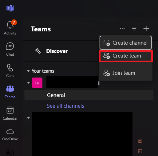 How do I Create a New Team in Microsoft Teams