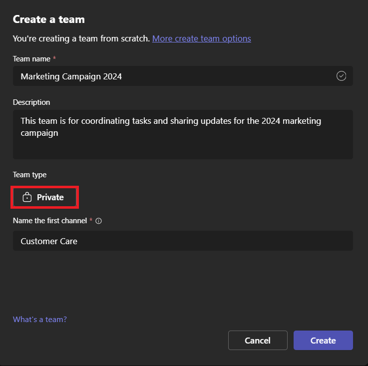 How do I Create a New Team in Microsoft Teams
