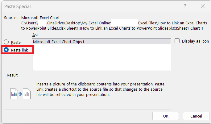 how to link an excel chart to powerpoint