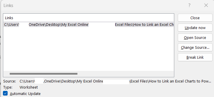 how to link an excel chart to powerpoint