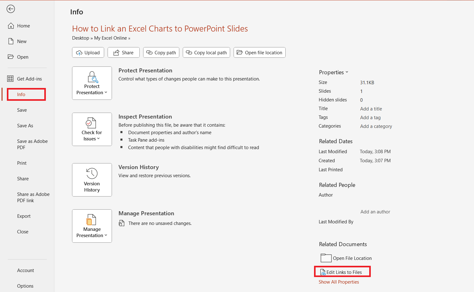 How to Link an Excel Chart to PowerPoint Slides | MyExcelOnline