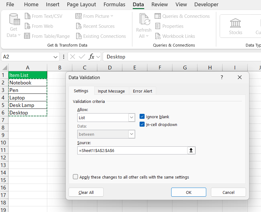 How to Edit Drop Down List in Excel