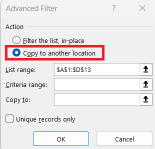 Advanced Filter in Excel