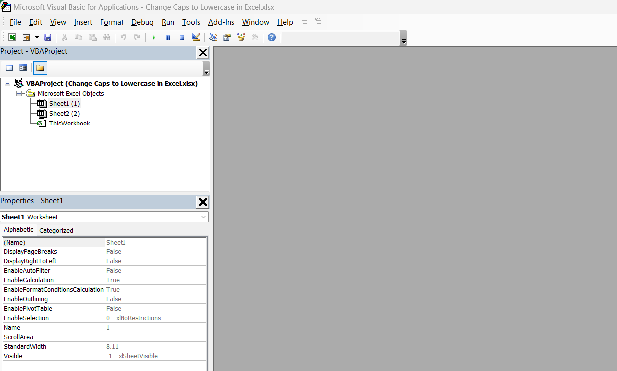 Caps to Lowercase in Excel