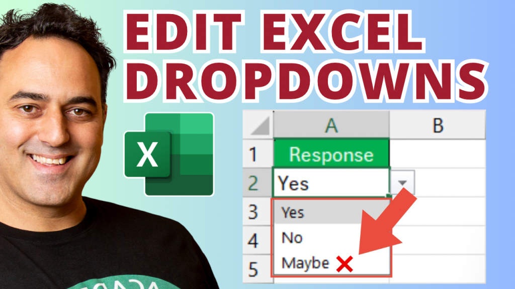 How to edit dropdown list in excel