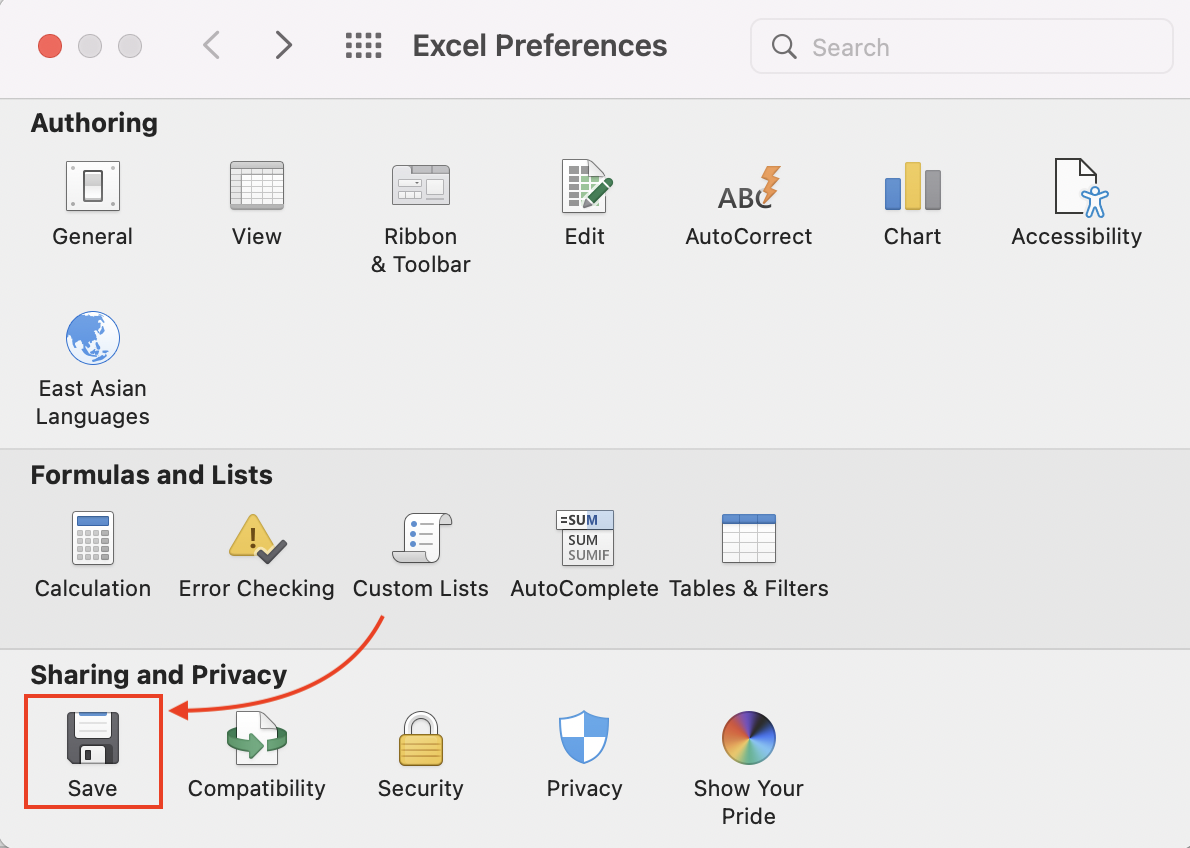 Save Excel on Mac